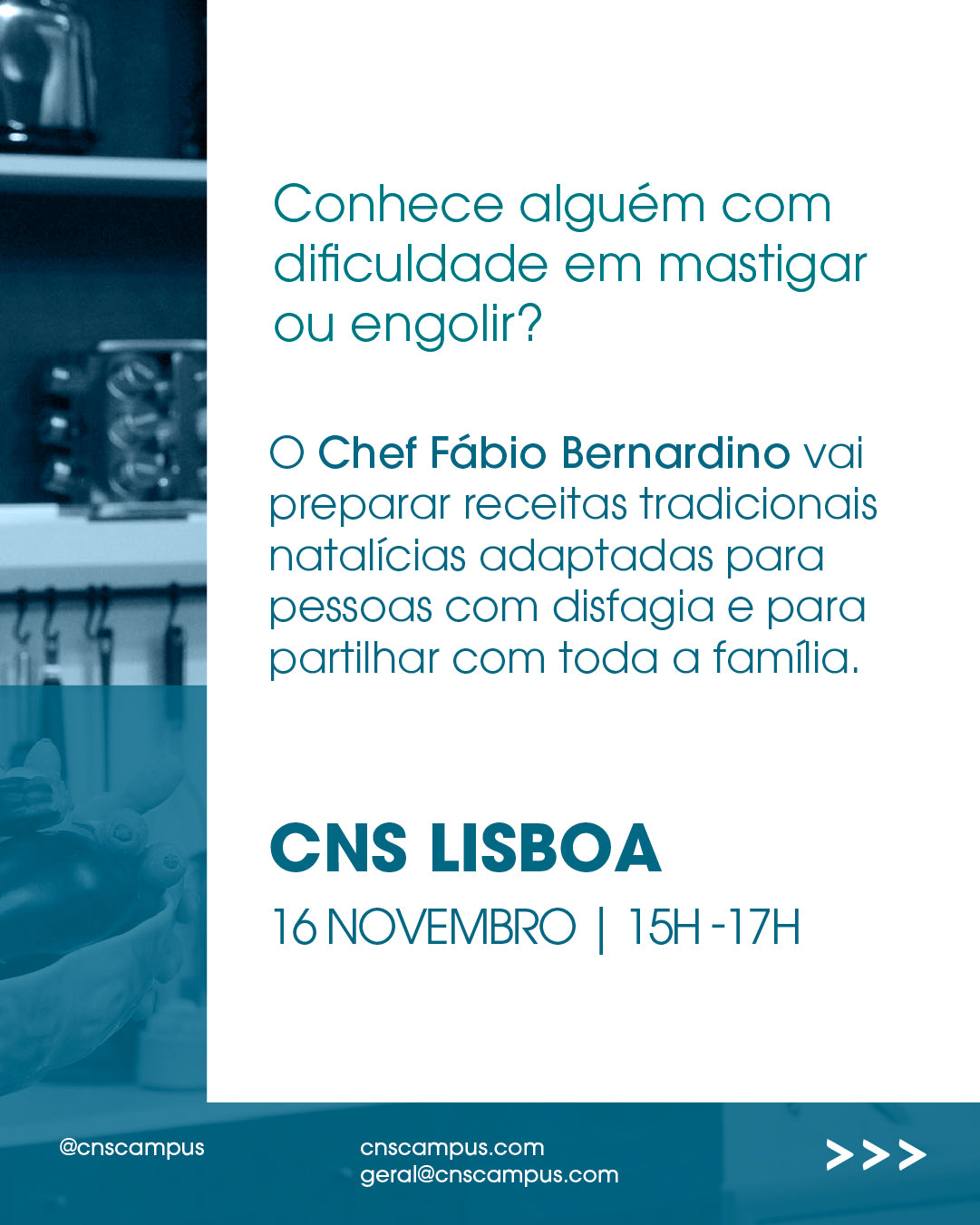 Masterclass Gratuita - Disfagia à Mesa com Chef Fábio Bernardino